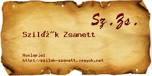 Szilák Zsanett névjegykártya