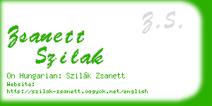 zsanett szilak business card